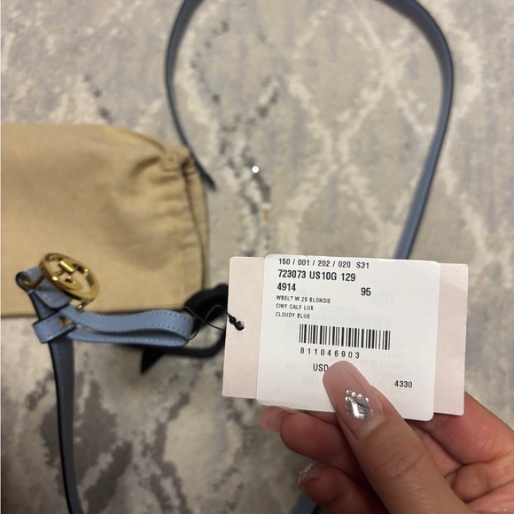 New Gucci Thin Gg Blue Leather Belt Women's thin belt - Picture 5 of 6